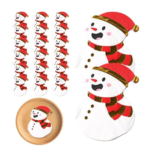 Toalla de papel Muñeco de nieve de Navidad,Toalla de papel de Navidad | Servilletas de impresión de decoración de vacaciones,Servilletas de papel decorativas para la mesa, suministros para cenas