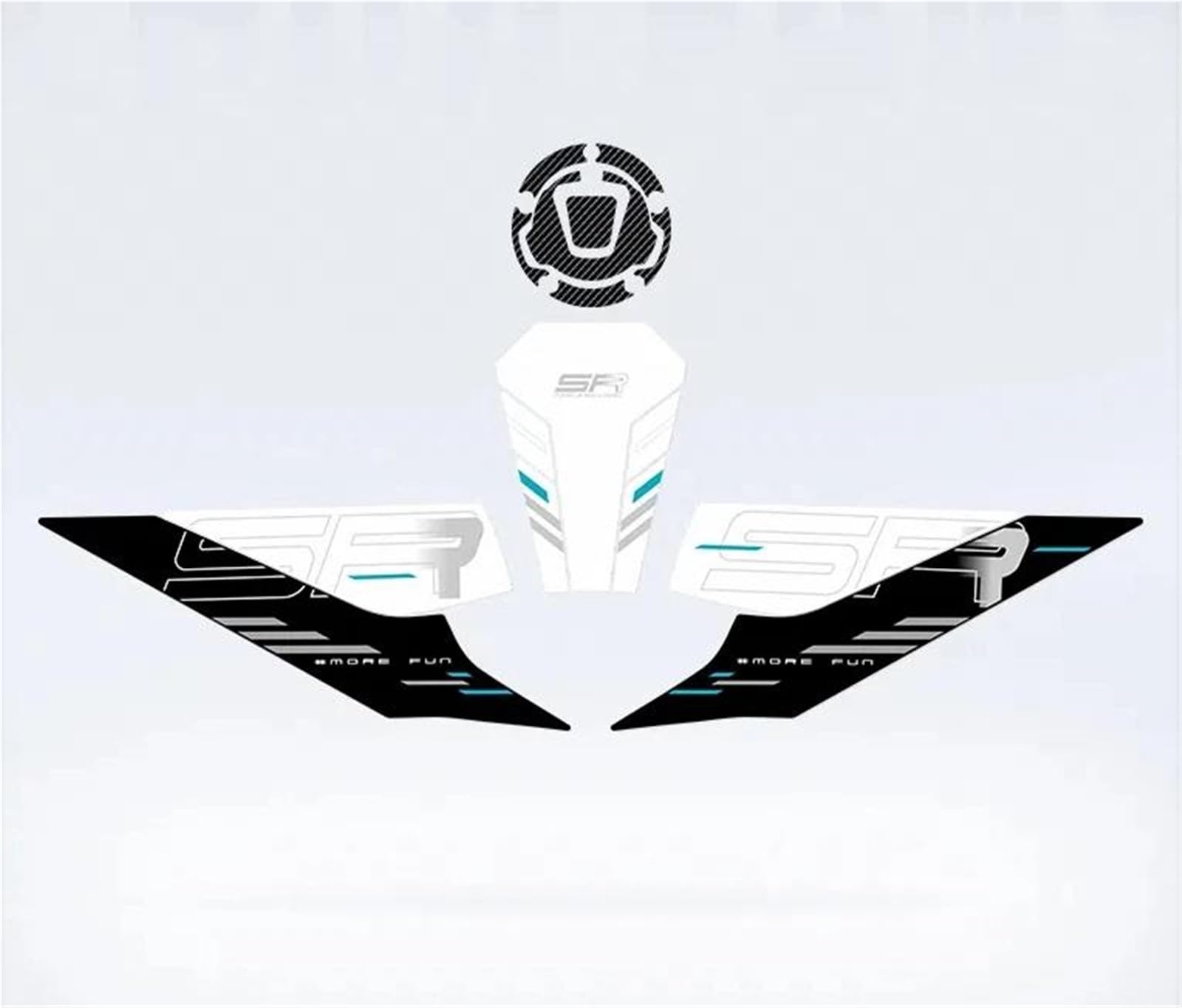 Motorcycle Frosted Fuel Tank Kit Sticker Protector Traction Pad Decals Accessories for CFMOTO 675SR-R 2024 Tank Graphic(Color29)