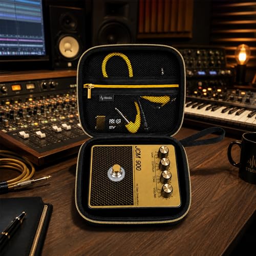 Musiin Étui de transport pour pédale de guitare compatible avec pédale Marshall JCM900/800/JVM, Intech Studio EN16, fermeture éclair sur le dessus doré, dragonne, poche en maille, pour studio et – vue 4