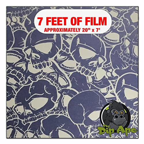 Hydrographic Film White Outline Skulls Water Transfer Film Hydro Dip Dipping
