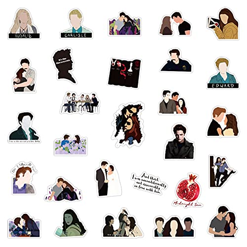 Adesivos para fãs da Saga Crepúsculo, 50 peças de vinil à prova d'água para laptop, para-choque, sk