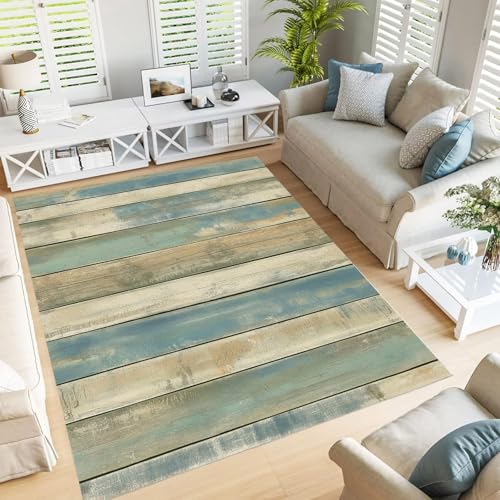Tapis de salon grand format 200 x 300cm vert vieilli moderne - 4