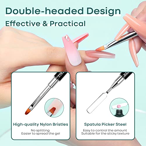 Image of Modelones Slip Solution for Poly Gel, Anti-Stick Gel Nail Extension Complete Kit with Nail Forms Tips Clips Art Tool DIY at Home
