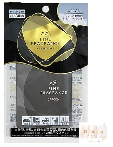 ファーファ ファインフレグランス 吊り下げ式芳香剤 魅力的な香り 当店オリジナルロゴ入りカード付き (1個, スパイシーウッディの香り)