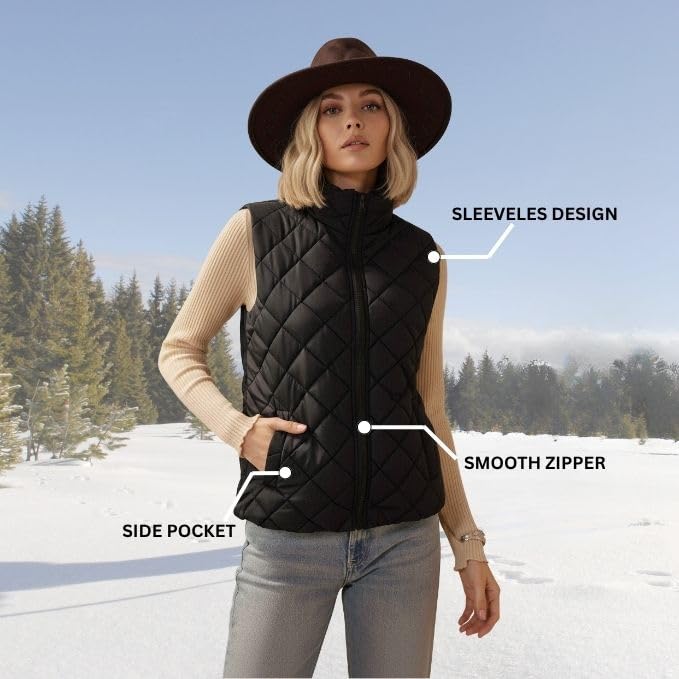 Image of Leriya Fashion Puffer Jacket for Women | Stylish Warm Standard Length Jackets for Women | Waterproof Windproof Cozy Jerkin for Ladies