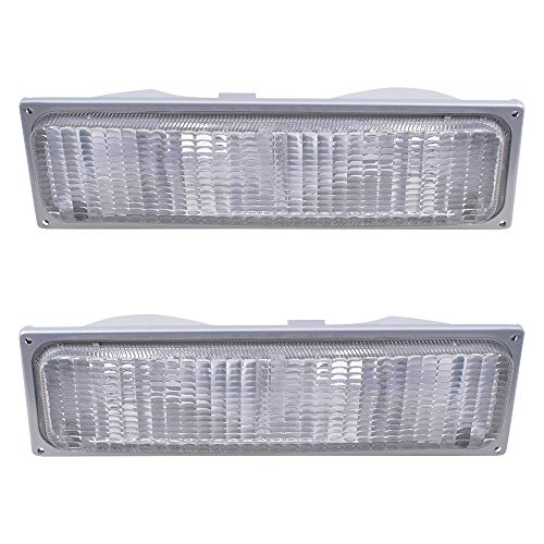 Brock Replacement Driver And Passenger Set Park Signal Front Marker Lights Compatible With 1990-1993 C1500 C2500 K1500 K2500 Pickup Truck #TOP6