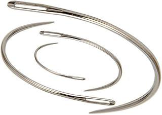 SaiDian 2 Sets 2'' / 2.5'' / 3 ''/ 3.5 '' Curved Leather Hand Sewing Needles C Type Needles for Carpet Leather Canvas Repa...