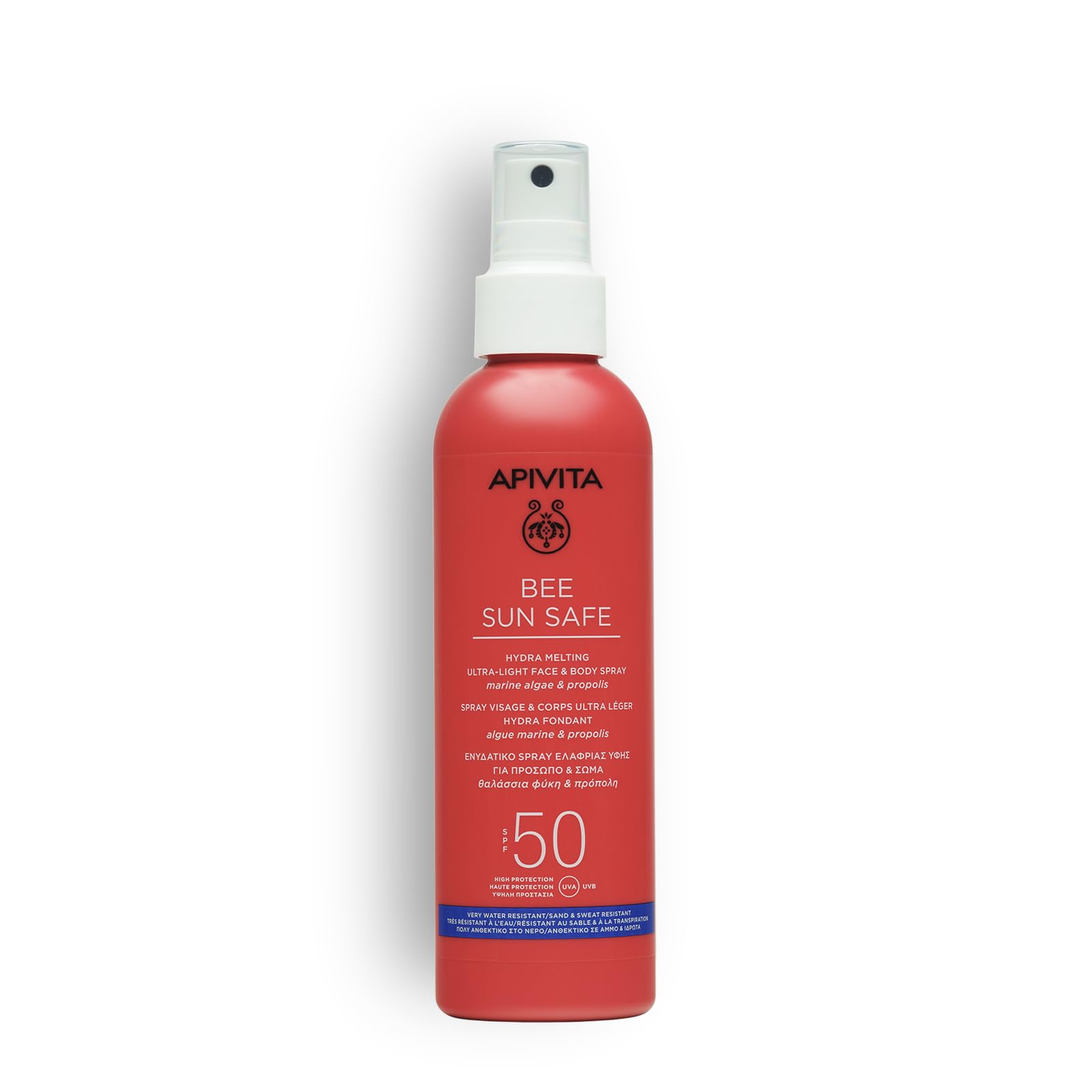 Apivita Bee Sun Safe Hydra Fresh Face & Body Spray SPF 50 200ml - A Spray Sunscreen Lotion with Propolis, Marine Algae & Hyaluronic Acid - UV protection - Water, Sand, Sweat Resistant Sunscreen