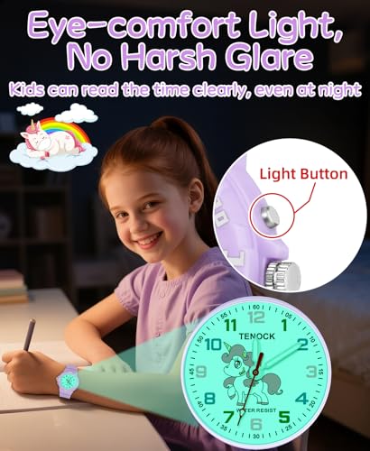 Image of Kids Analog Watches for Girls Boys Watches with Soft Band Learning Time 50M Waterproof Children Watch Easy to Read for Ages 4-12 Kids Gift