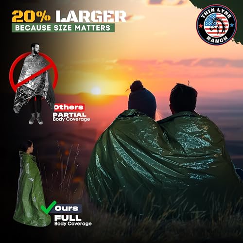 Saco de Dormir de Emergencia Ultra Grande para Supervivencia - Prevención de Hipotermia y Refugio - Bolsa Bivvy para Múltiples Personas - Equipo de Supervivencia Ideal, Esenciales para Camping de Emergencia miniatura 4