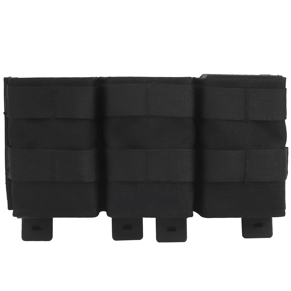 Triple Molle Mag Pouch, 5.56 Tactical Open Top M4 M16 Magazine Holder Carrier with Quick Release Magazine Pouch Insert