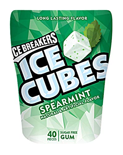 Spearmint Ice Breakers Ice Cubes Gum Bottle (Box of 6)
