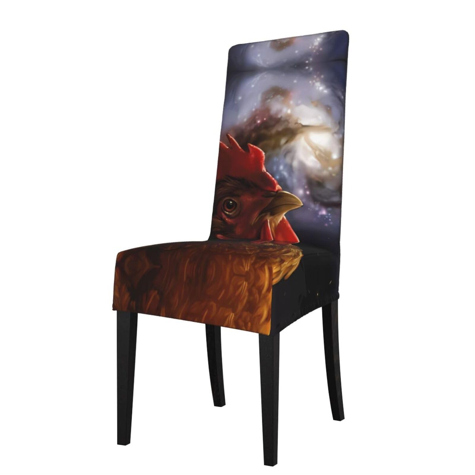 YYHHAOFA Galaxy Chicken Prints Dining Chair Throw Covers Stretchable & Wrinkle-Free for Refreshing Your Furniture