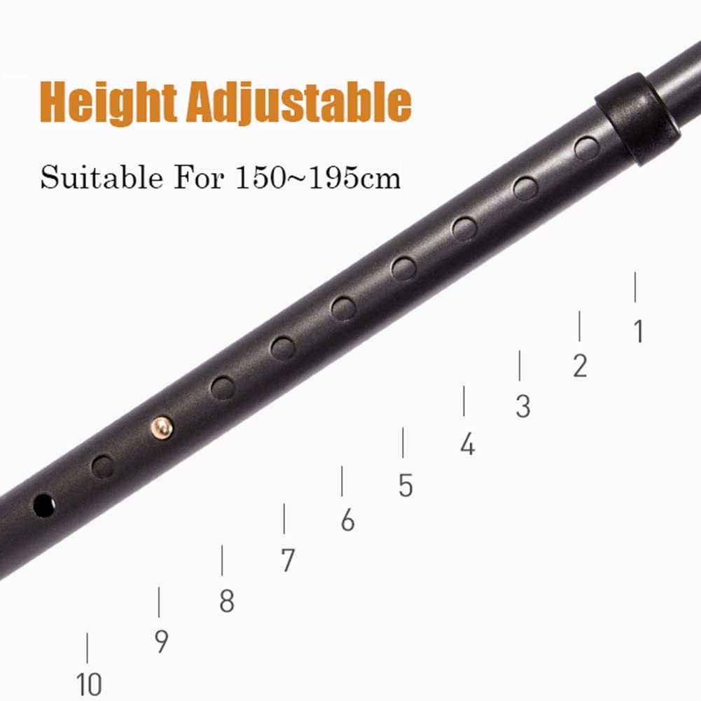 Crutches Stampelle Ortopediche Regolabile per Adulti(x2 unità),Stampelle Ascellari Pieghevole in Alluminio a Forma di S con Impugnatura Ergonomica,Comodo e Sicuro(Altezza Adatta: 150~190cm)