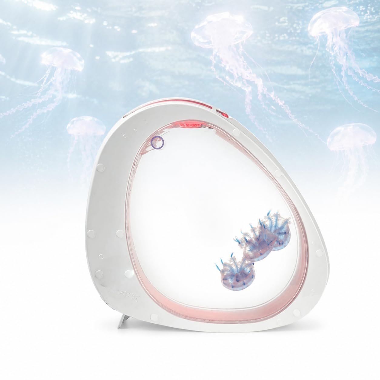 TsoLay Acuario para Medusas de Escritorio 4L, Kit de Pecera Inteligente con Luces LED de Colores, Acrílico Ultra Claro, Bomba de Olas Silenciosa, Control Táctil para Medusas Pequeñas y Peces Betta