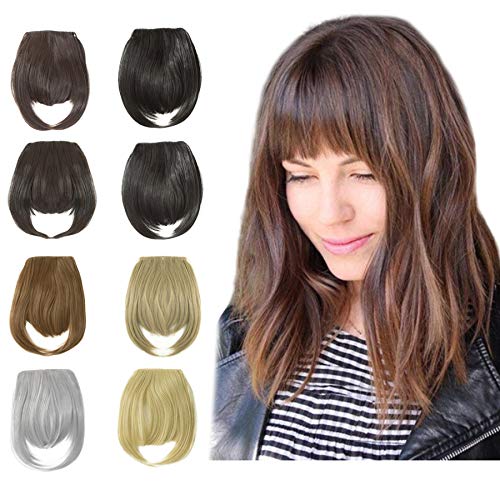 Qunlinta Clip in Bangs Hair Extensions One Piece in Fringe Bangs Hairpiece Synthetic Hair Accessories For Women Black Brown Qunlinta Clip in Bangs Hair Extensions One Piece in Fringe Bangs Hairpiece Synthetic Hair Accessories For Women Black Brown