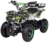 Frenos de disco delanteros y traseros perforados, Faros LED hacen de este Quad uno de los más seguros del mercado Con 6 neumáticos para cualquier terreno y obstáculos.