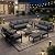 ADRERIC Patio Furniture Set 9 Seats and Coffee Table, 7 Pieces Patio Conversation Set with Thick Cushion, Ottomans, Deluxe Aluminum Modern Outside Sectional for Porch, Balcony, Deck, Yard, Dark Gray