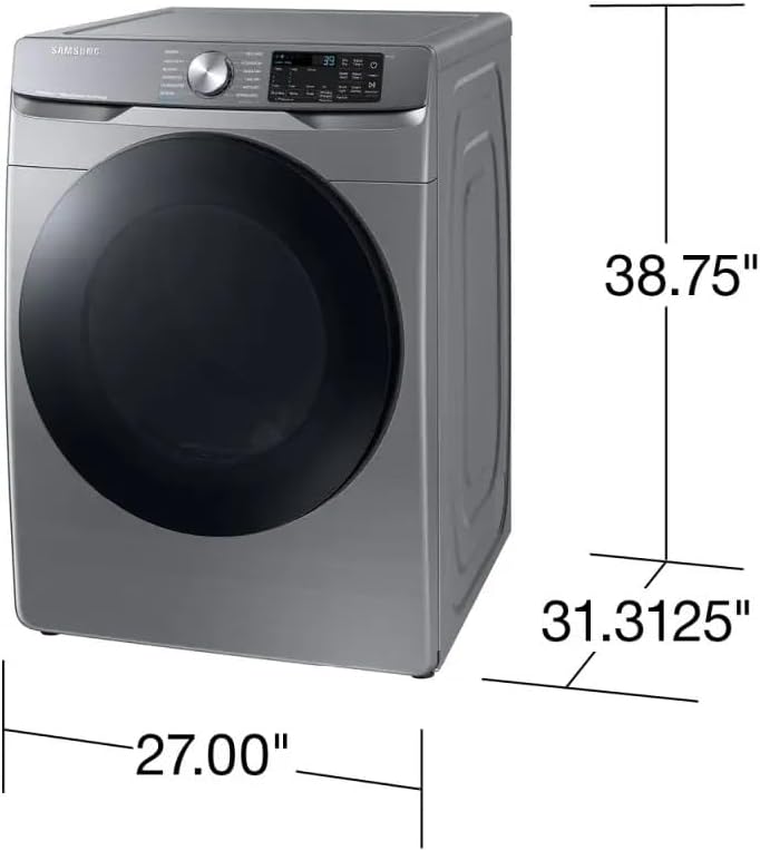 Samsung 7.5 cu. ft. Smart Front Load Gas Dryer with Steam Sanitize+, Platinum, DVG45B6300P/A3