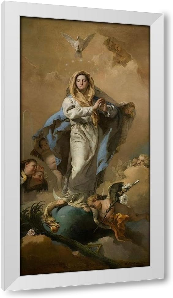 Tiepolo, Giovanni Battista 14x24 Gold Ornate Framed Canvas Art Print Titled: The Immaculate Conception