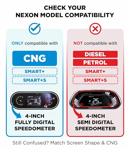 Image of Spartan Shield {4 Pack} Screen Guard for Tata Nexon 2026 || 7 inch Infotainment + 4 inch MID + AC Panel (Manual Buttons) + Steering Cluster Protector | Only Fits ** SMART+ CNG / SMART+S CNG ** | HD Clear, Anti-Scratch, Water Resistant | Nexon 2025 Facelift Car Dashboard Display & Stereo Accessories [Not Tempered Glass] **Match Each Screen Shape & Size Before Ordering**
