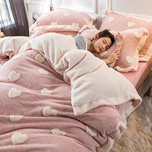 Shinon Juegos de sábanas de 160x200,Invierno Lana de Cordero Calidez 