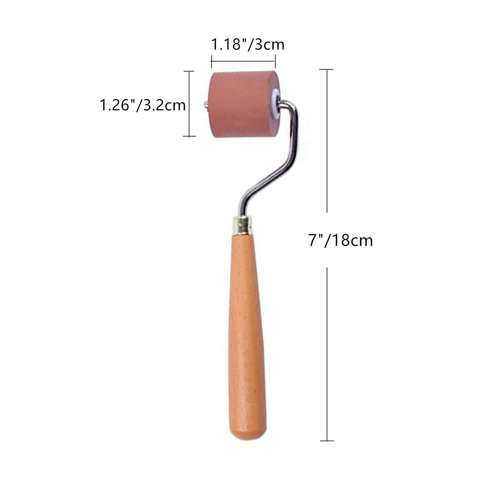 Namzi Rubber Brayer Roller for Printmaking, Ideal for Anti Skid Tape Construction Tools, Print,Craft Stamping Brayers for Wallpapers and Scrapbooks (1.18