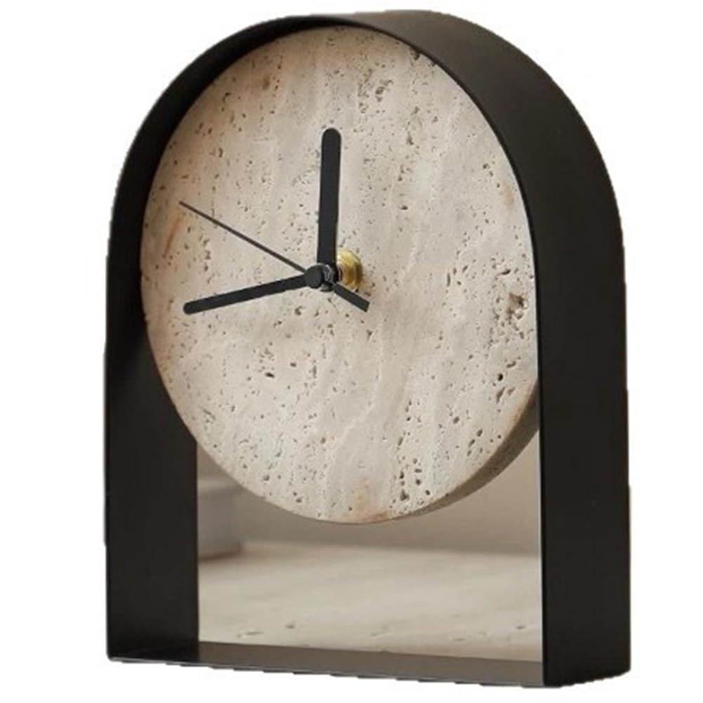 IJSDNVJNDX Living Room Decor Clocks Statue, Marble Shelf Decor Accents, Sculptures Decorations for Bookshelf Dining Room Black