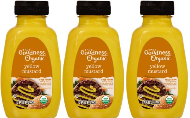 Pack Of 3 Organic Yellow Mustard, 9 oz