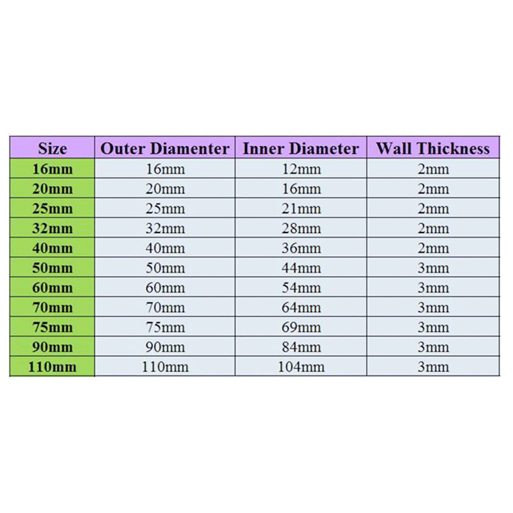 Tubo acrilico trasparente Tubo rigido lunghezza 20-50 cm | For irrigazione idroponica dell'acquario, diametro esterno 16-110 mm(Outer Dia 110mm,1Pc 20cm Length)