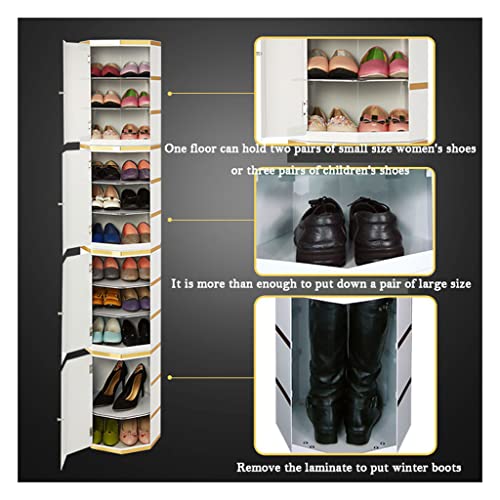 Étagère à chaussures rotative 360° verticale en métal avec design moderne