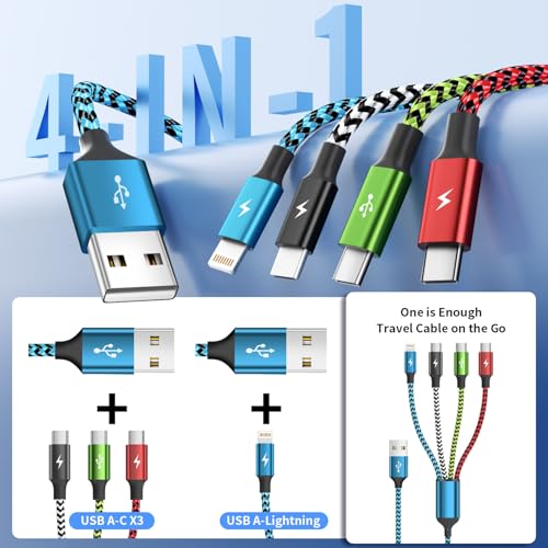 Save on 2-Pack 4-in-1 Multi Charging Cables with Code 8MUWZVJF