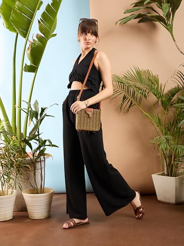 Image of SASSAFRAS Women's Knitted Halter Neck Jumpsuit