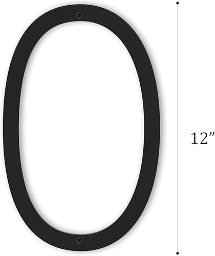 Miniatura 2 de ziyue Números de casa de 12 pulgadas para exteriores, números de dirección de casa modernos de metal, flotante, para exteriores de 0 a 9, negro (0)