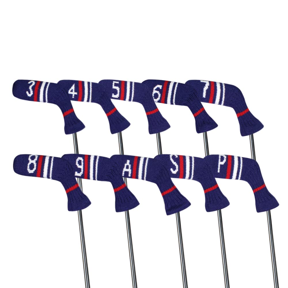Scott Edward 7 Pcs/10 Pcs Golf Eisen Abdeckungen Nette gestrickte Socken Form Waschbar/Durable Club Head Protector