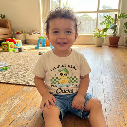 Image of Easter Bunny Shirt for Toddler Boys Girls Kids Funny Rabbit Letters Graphic Cotton Short Sleeve T-Shirt Top