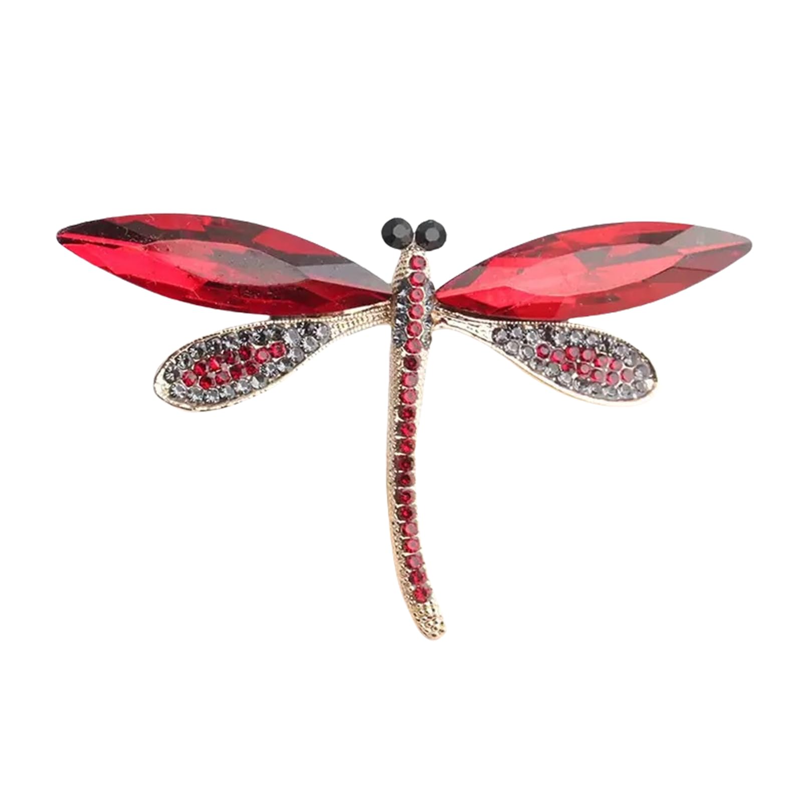 Maxtonser Elegant Dragonflies Crystal Brooch Pin Rhinestones Animal Lapel Jewelry Fashion Accessory for Women's Clothing and Bags