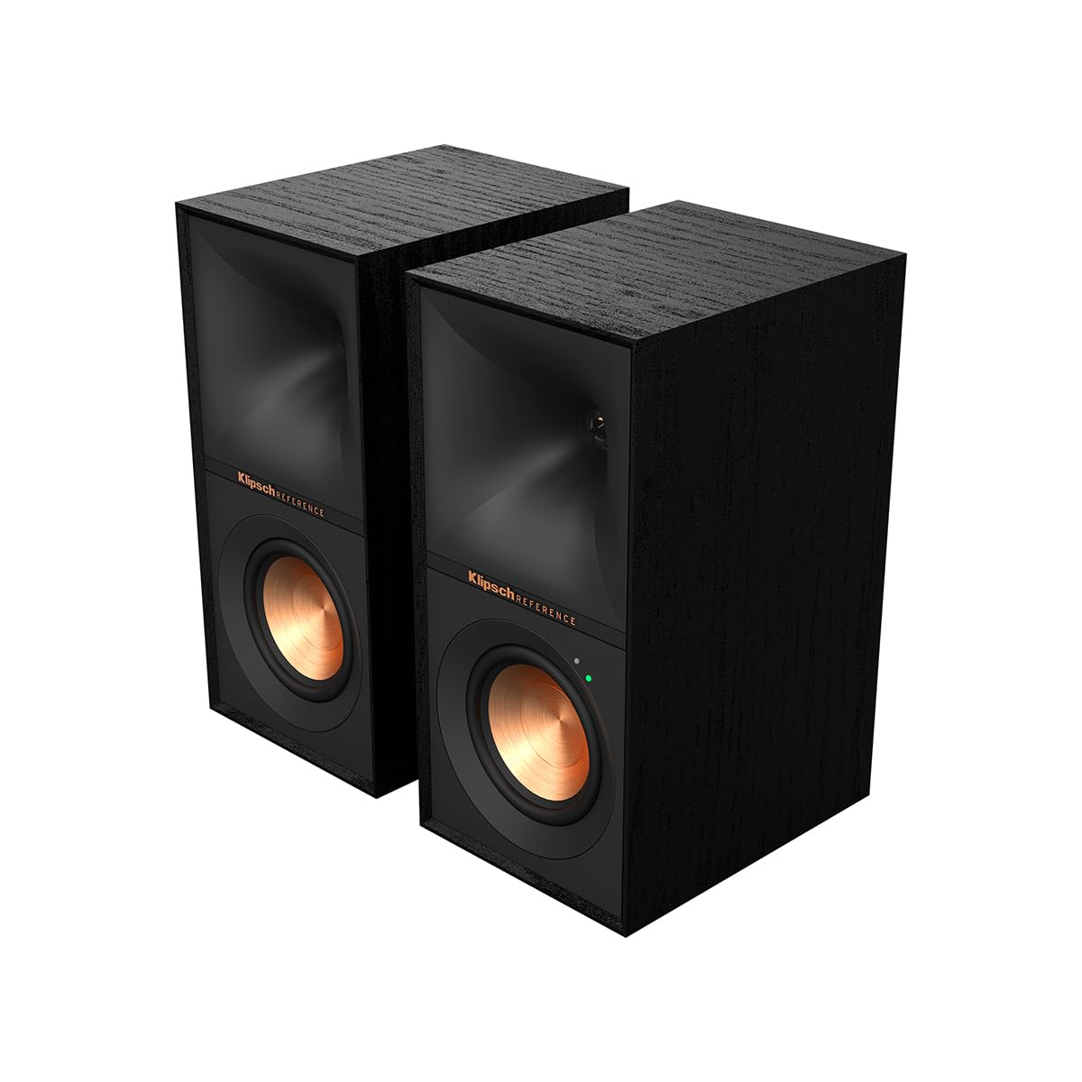 Reference R-40PM Powered Bookshelf Speakers - 90-Degree x 90-Degree Tractrix Horn - Linear Travel Suspension - Sleek, Modern Appearance