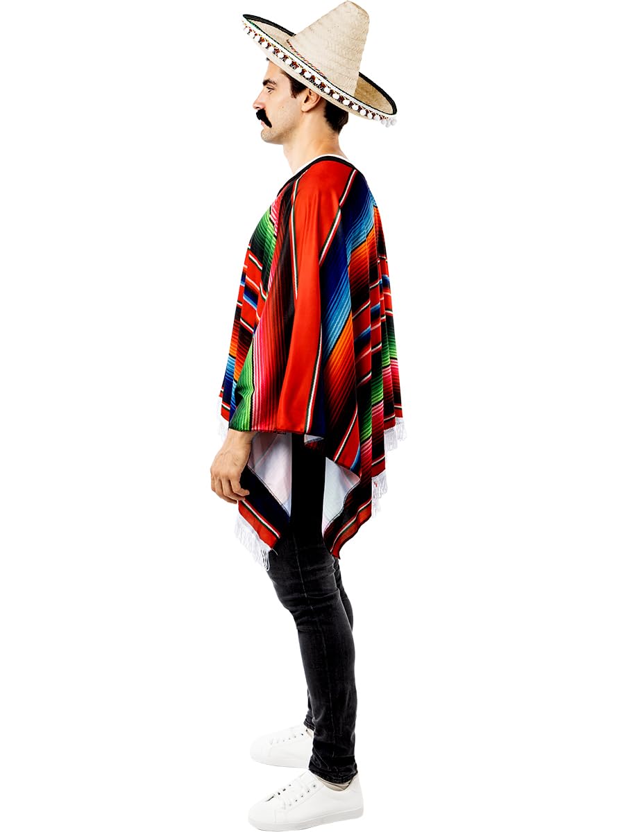 Poncho Messicano Bambino Cappello Messicano Bambino - Accessorio Costume  Messico E Mariachi Marrone Sombrero Messicano Nero, image size:889x1200