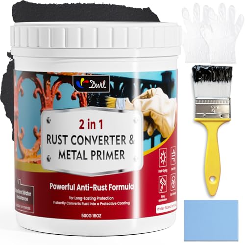 DWIL Rust Converter for Metal, 2 in 1 High-Flow Fluidity Metal Paint, Converts Rust to Long-Lasting...