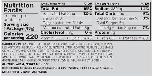 Lance Toast Chee Peanut Butter Crackers, 40Count
