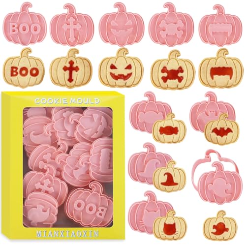 10 Pezzi Formine per Biscotti di Halloween, Tagliabiscotti Halloween, Stampi Biscotti 3D, Plastica Formine halloween per Biscotti Decorazioni