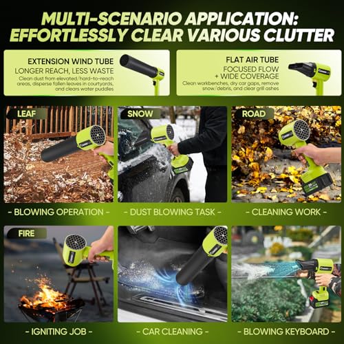 Image of SakerPlus Cordless Leaf Blower, Brushless Air Blower with Extended Nozzle