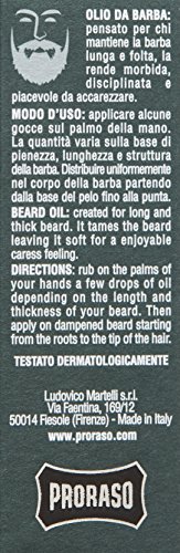 Proraso Beard Oil, Cypress & Vetyver, 30 ml, Bartöl mit frischem Zitrus-Duft, Bart Weichmacher pflegt Haut & Haar und schützt das Barthaar, Made in Italy - Image 7