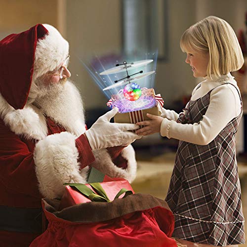 UTTORA Fliegender Ball, Hekopter Flugzeug Drohne Spielzeug,Infrarot-Induktions, Spielzeug, Flugzeuge Drohne mit bunt leuchtendem LED-Licht, Indoor und Outdoor-Spiele Geschenke