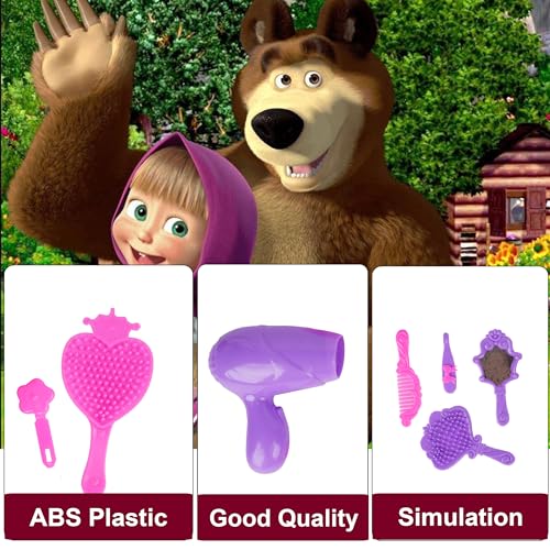 Image of Asian Masha Bear Dress Up & Makeup Kit - Kids Cosmetic Play Set for Girls | Pretend Makeup, Jewelry & Dress-Up Fun | Ages 3+