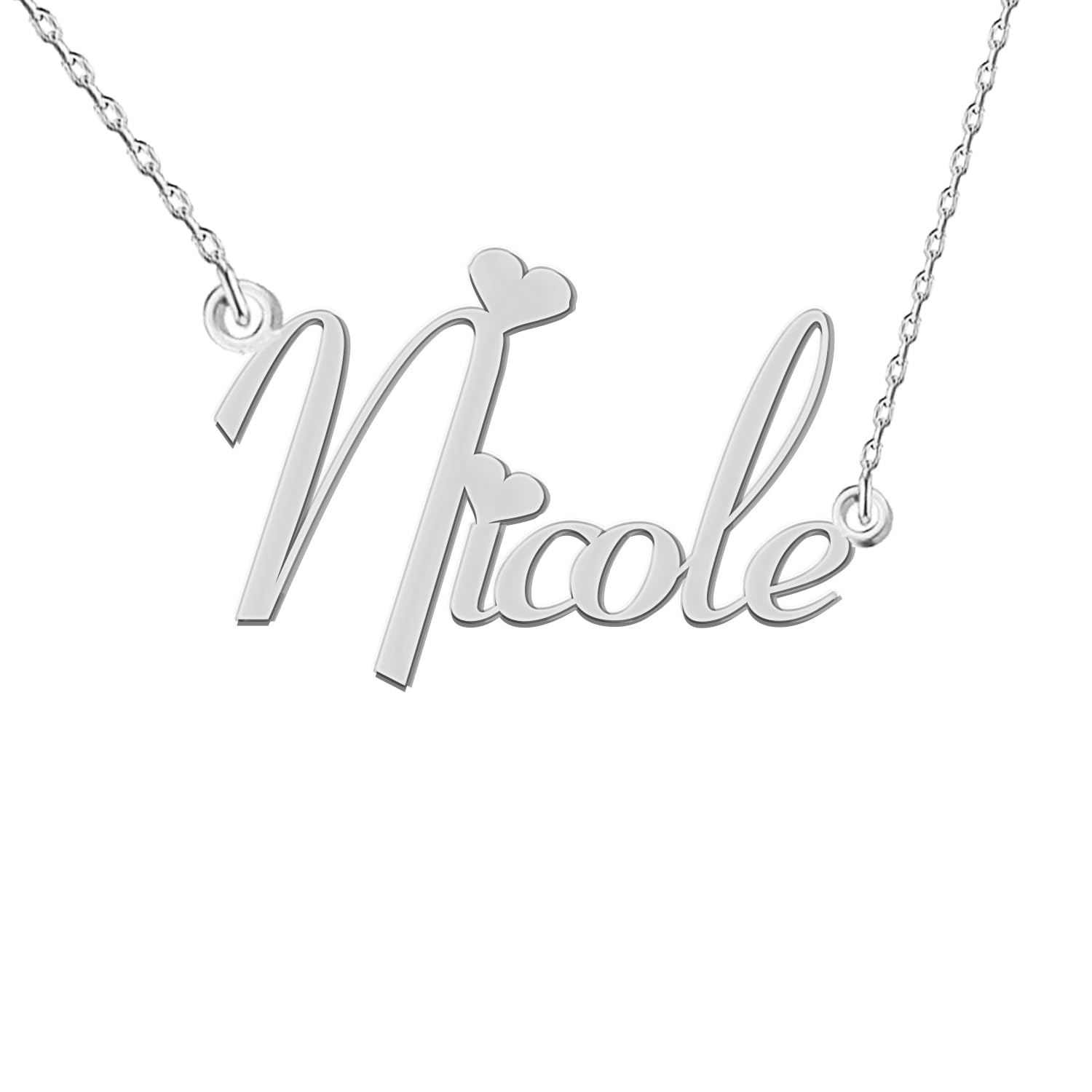 GR35Z9 Customized Stainless Steel Heart Pendant Necklace Personalized Name Necklace for Women
