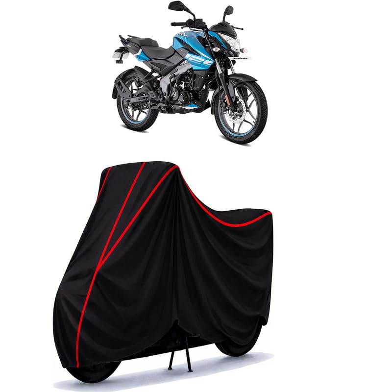 Image of Bajaj Pulsar NS 125 Water Resistant Bike Cover for All Motorcycles & Rain | Heavy Duty Taffeta Fabric | UV Protection, Dustproof, Scratchproof | All Weather Two Wheeler Body Cover with Elastic Bottom
