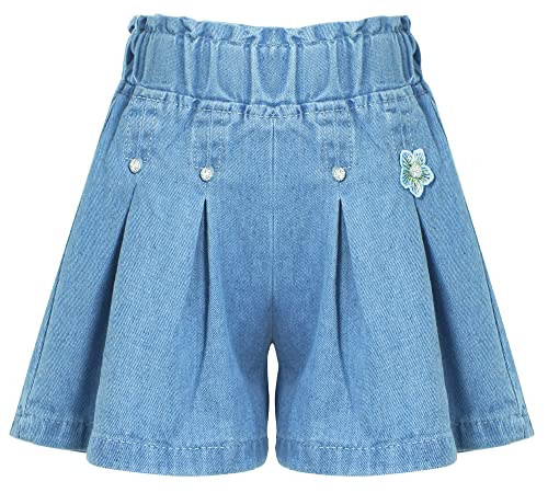 Pantalones cortos vaqueros SEAUR para niña con cintura elástica talla infantil