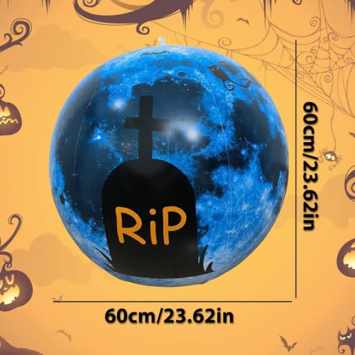 Boule gonflable décorative lumineuse de 60 cm pour pelouse et cour